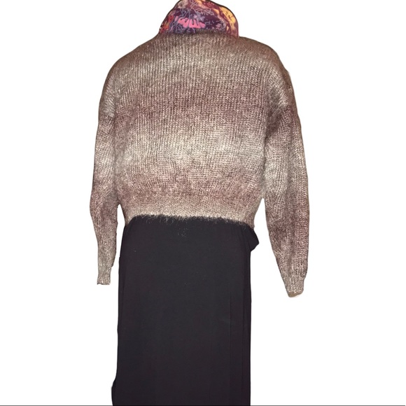 Granny Core Vintage Mohair Wool Blend Sweater, Mohair Vintage Purple Cardigan - Picture 5 of 16